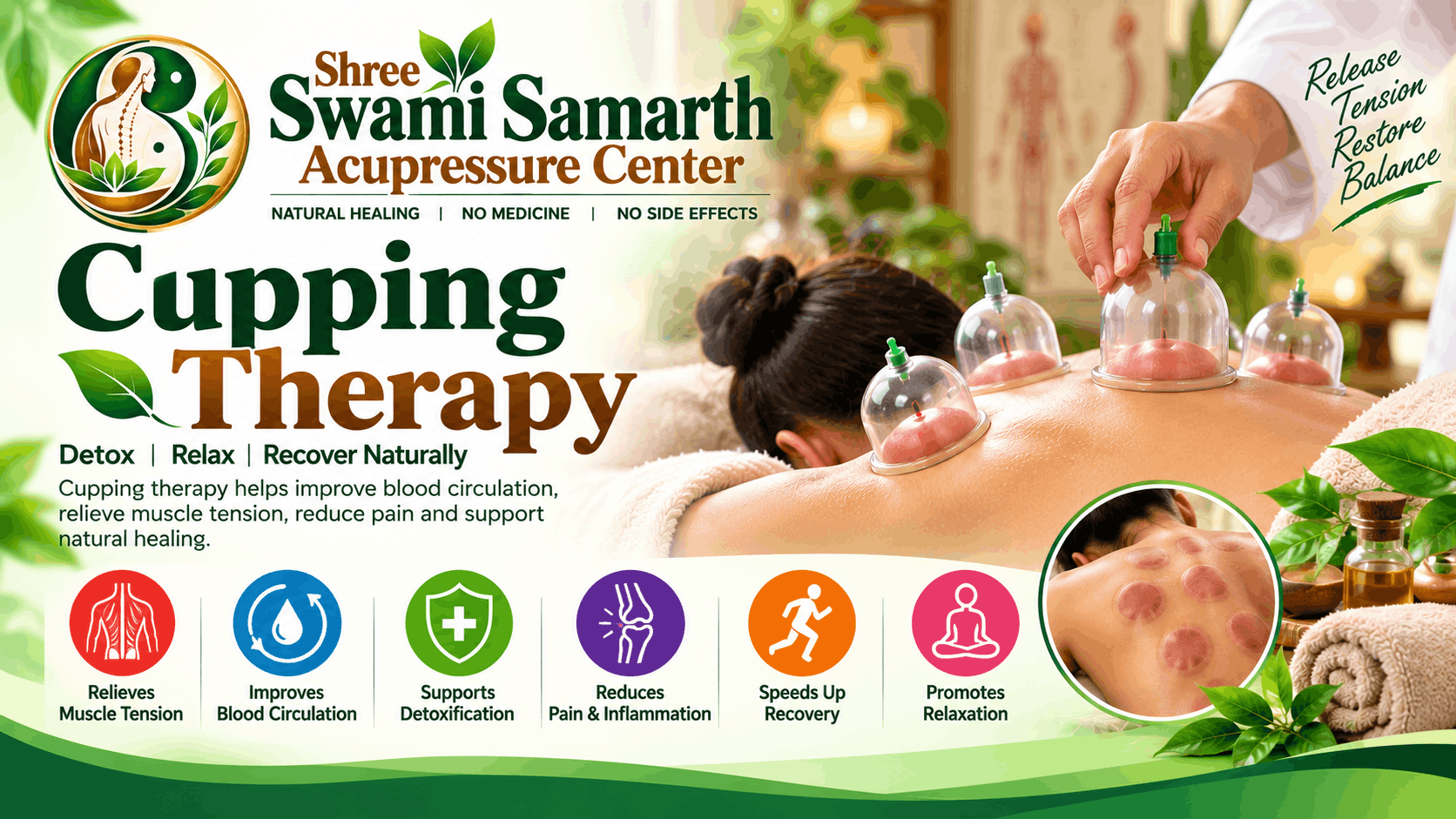 Cupping Therapy treatment at Shree Swami Samarth Acupressure Center in Mumbai