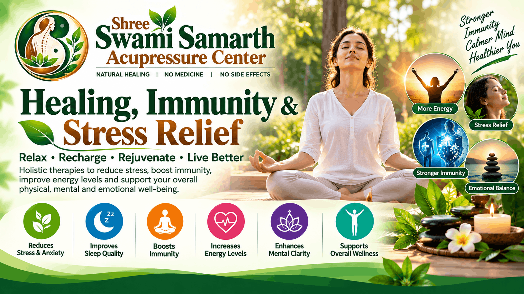 Healing, Immunity & Stress Relief treatment at Shree Swami Samarth Acupressure Center in Mumbai
