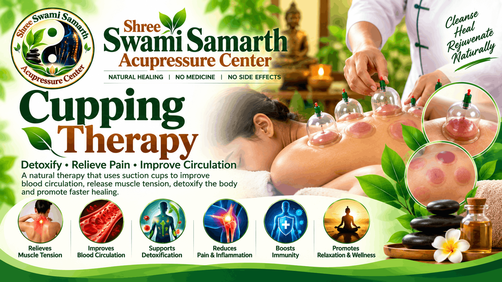 Cupping Therapy treatment at Shree Swami Samarth Acupressure Center in Mumbai