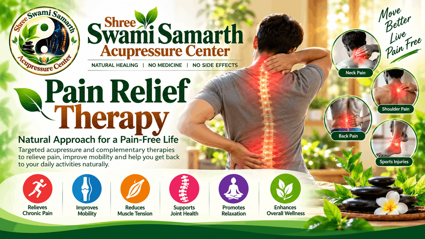 Pain Management & Sports Recovery treatment at Shree Swami Samarth Acupressure Center in Mumbai